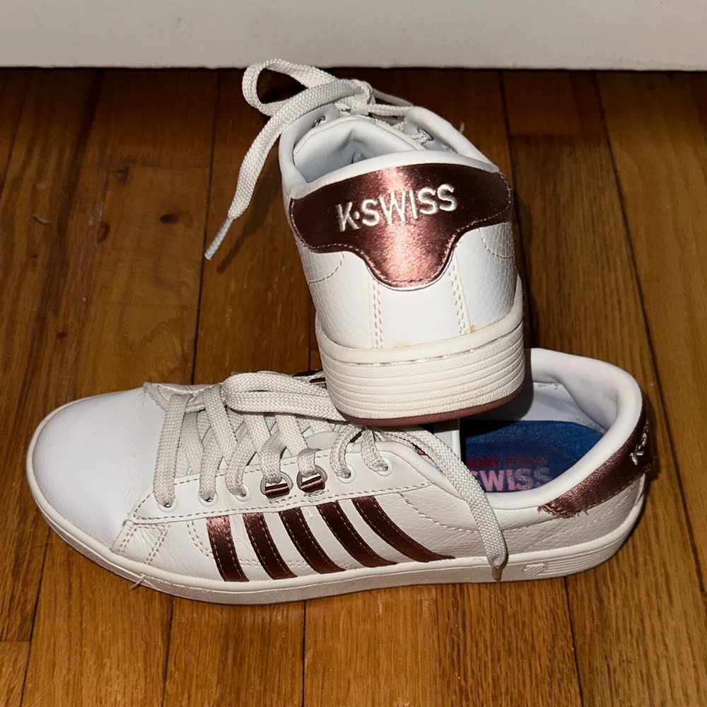 K-Swiss Hoke CMF Sneaker - White and Rose Gold Sneakers - Picture 13 of 16